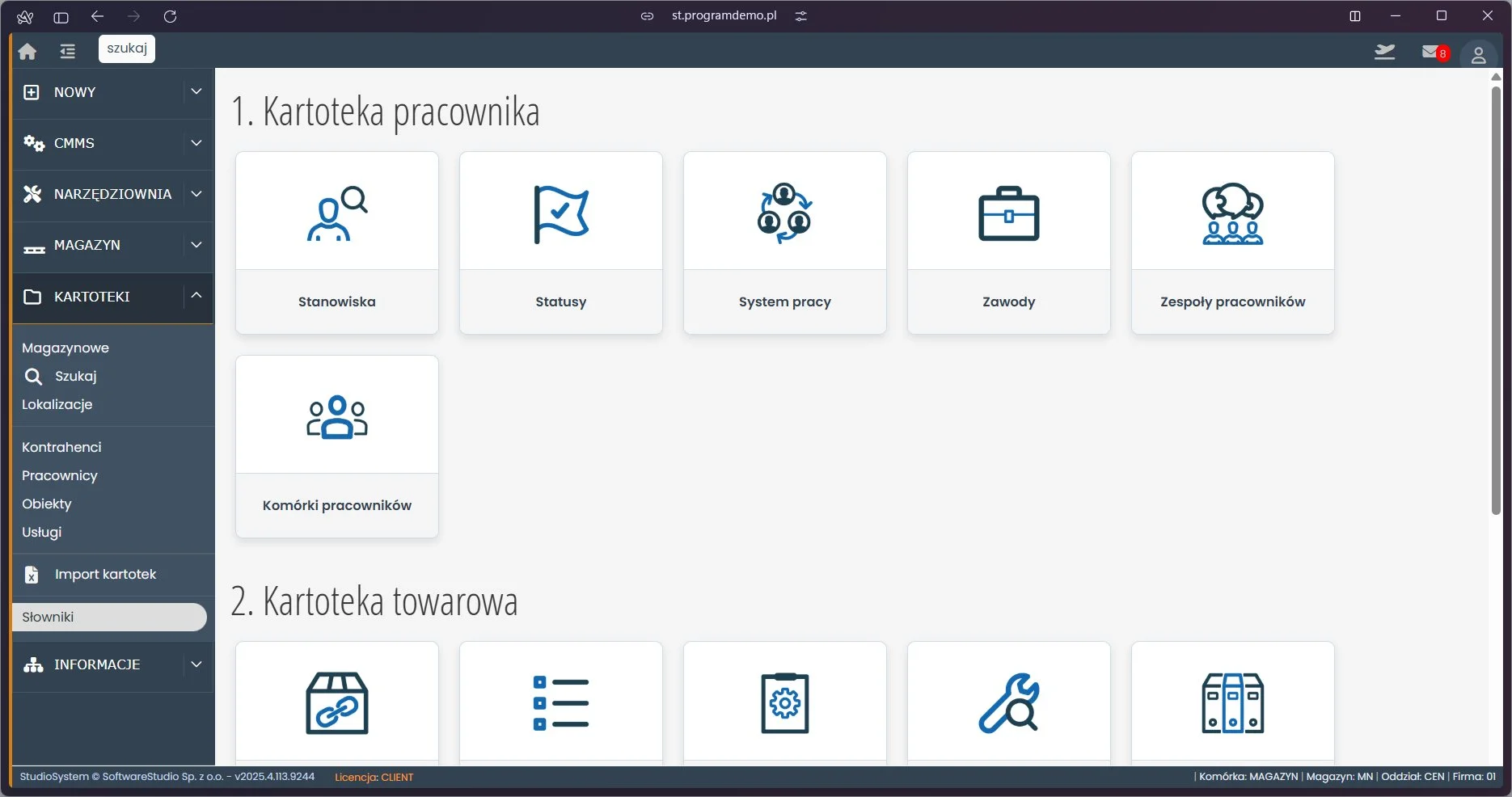 Studio TCS.net - system gospodarki narzędziowej